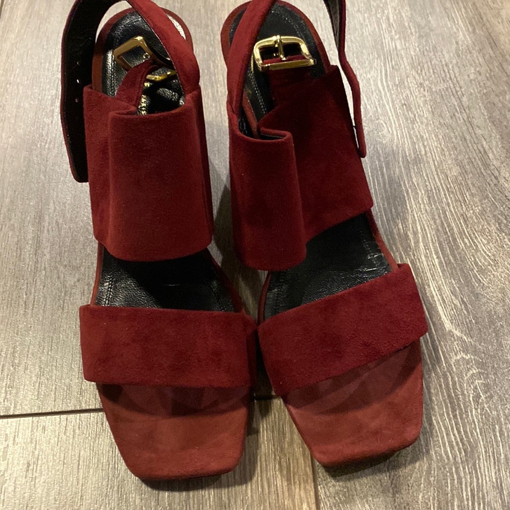 Celine platform sandal suede mid heel size 39